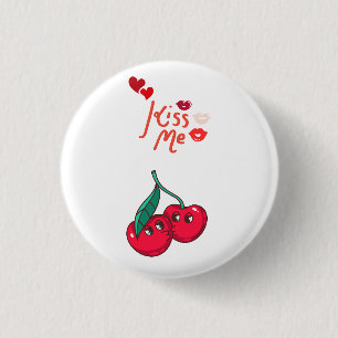 Funny Cherries in Love 1 Inch Round Button