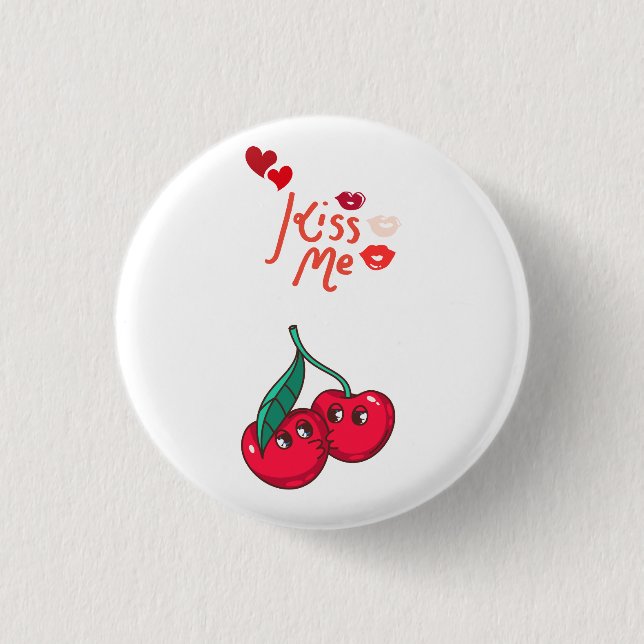 Funny Cherries in Love 1 Inch Round Button (Front)