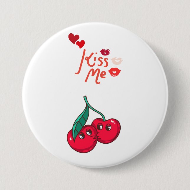 Funny Cherries in Love 3 Inch Round Button (Front)