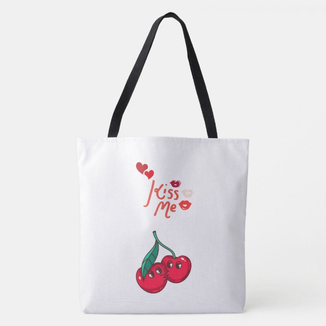Funny cherries in love. tote bag (Front)