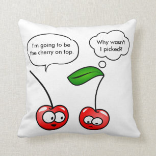 Funny Cherry Puns Joke Throw Pillow