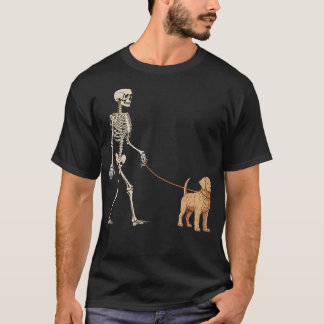 Funny Chesapeake Bay Retriever Skeleton Walking Ha T-Shirt