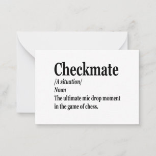 Funny Chess Checkmate Definition Chess Lover Card