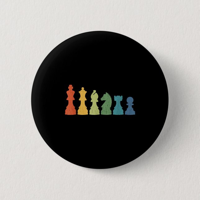 Funny Chess Eces Board Game Lover Player Themed Ch 2 Inch Round Button (Front)
