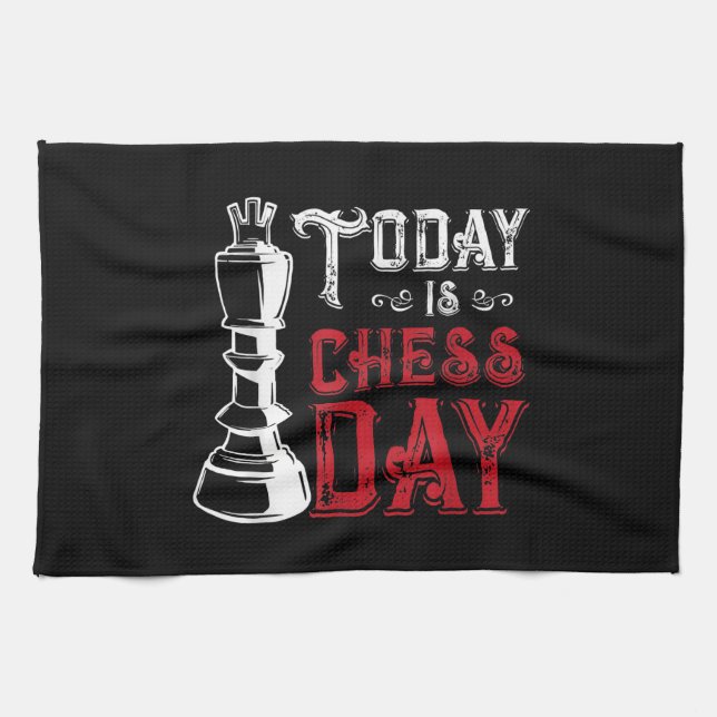 Funny Chess King Castling Design Kitchen Towel (Horizontal)