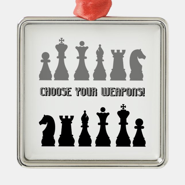 funny chess metal ornament (Front)