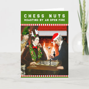 Funny Chess Nuts Christmas Holiday Card