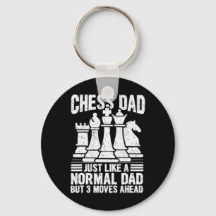 Funny Chess Player Dad Chess Lovers Pieces Fathers Keychain