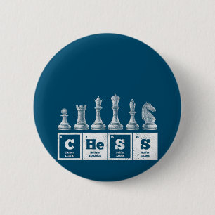 funny chess player geek periodic system chemistry 2 inch round button