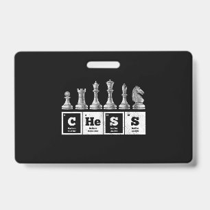 funny chess player geek periodic system chemistry badge