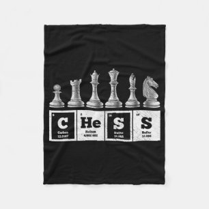 funny chess player geek periodic system chemistry fleece blanket