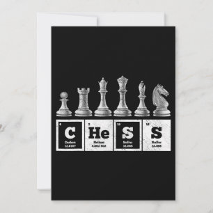funny chess player geek periodic system chemistry holiday card
