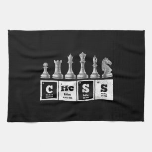 funny chess player geek periodic system chemistry kitchen towel