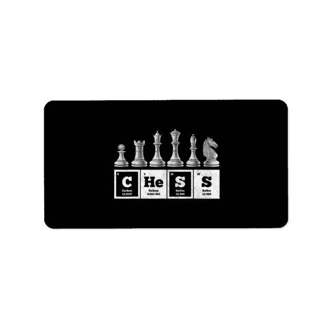 funny chess player geek periodic system chemistry label (Front)