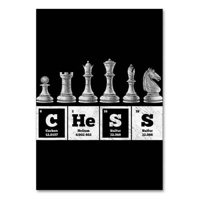 funny chess player geek periodic system chemistry table number (Front)