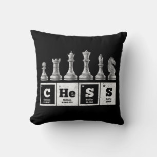 funny chess player geek periodic system chemistry throw pillow