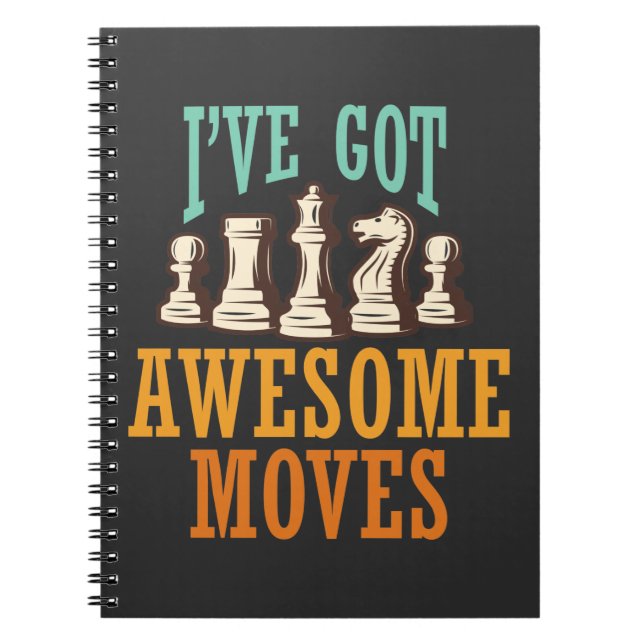 Funny Chess Player Gift for Chess Lover Notebook (Front)