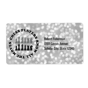 Funny Chess Players   Personalized Silver Bokeh