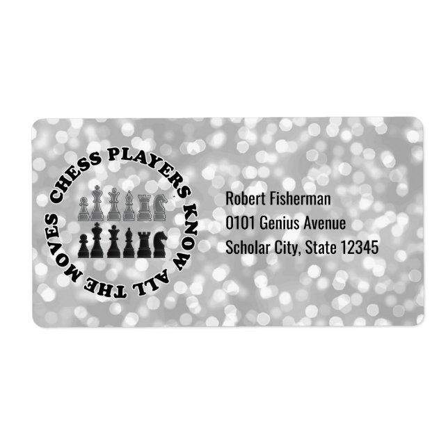 Funny Chess Players | Personalized Silver Bokeh (Front)