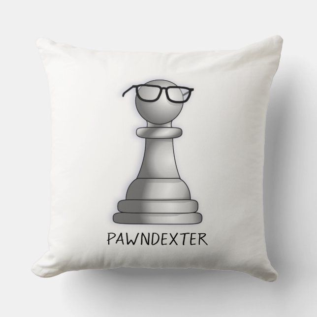 Funny Chess Player's Throw Pillow (Front)