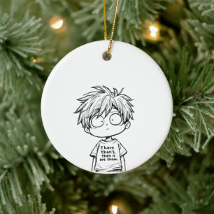 Funny Chibi Anime Boy Ornament