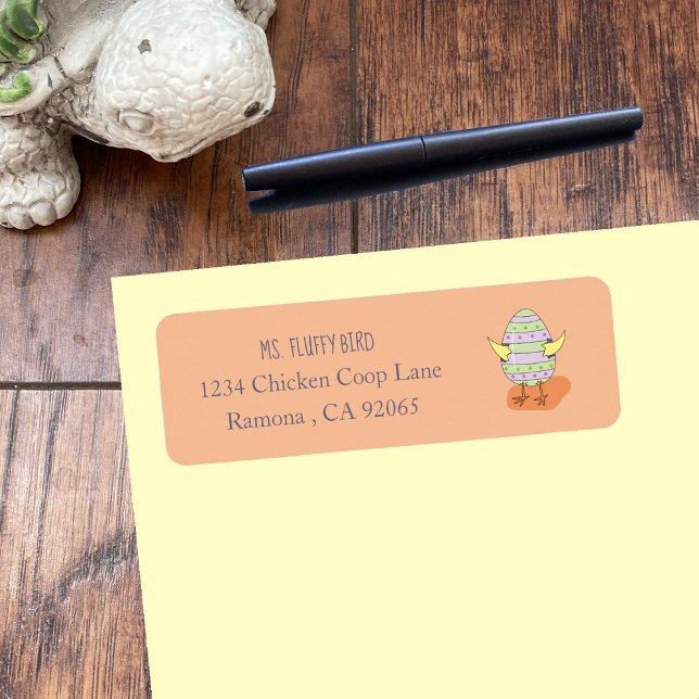 Funny Chick Inside Egg Return Address Labels (Creator Uploaded)