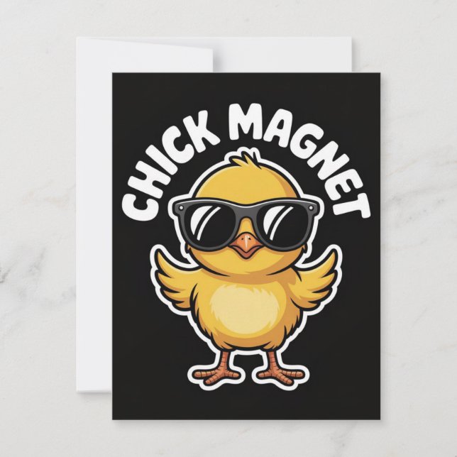 Funny Chick Magnet Easter Humour Card For Him (Front)