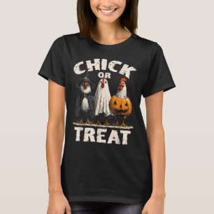 Funny Chick Or Treat Chickens Ghost Witchy Hallowe T-Shirt