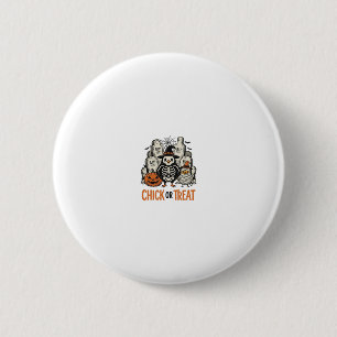 Funny Chick Or Treat Halloween Chicken Graphic_1 2 Inch Round Button