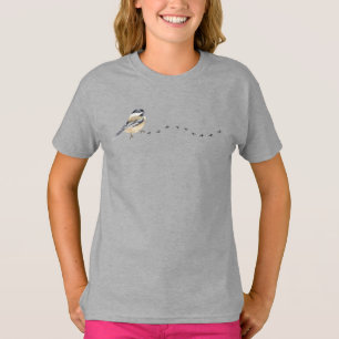 Funny Chickadee Cute little Bird Tracks T-Shirt