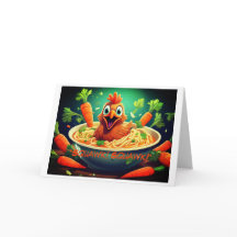 Funny Chicken, 5" x 7" Folded Thank You Card