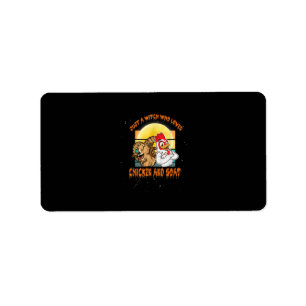 Funny Chicken And Goat Halloween Costume Gift Label