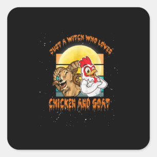 Funny Chicken And Goat Halloween Costume Gift Square Sticker
