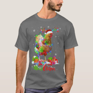 Funny Chicken Animal Merry Christmas Party Family T-Shirt