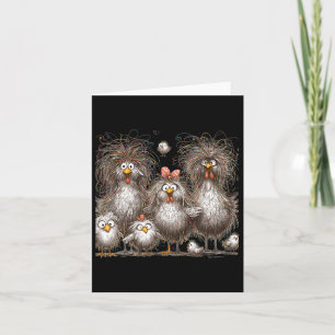 Funny Chicken Art Eagerlys Colourful Card