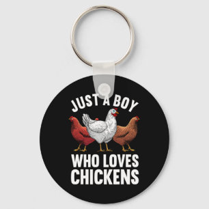 Funny Chicken Art For Men Boys Farm Animal Chicken Keychain