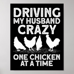 Funny Chicken Art For Women Mom Chicken Lady Chick Poster