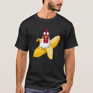 Funny Chicken Banana Cartoon Graphic for Animal Lo T-Shirt