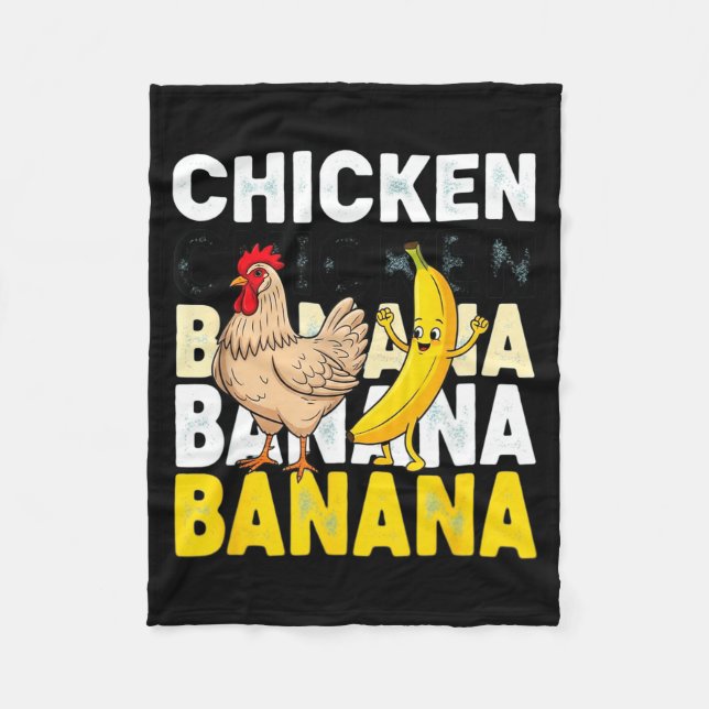 Funny Chicken Banana Dance Meme For Kids &amp; Adu Fleece Blanket (Front)