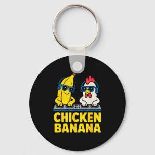 Funny Chicken Banana  Keychain