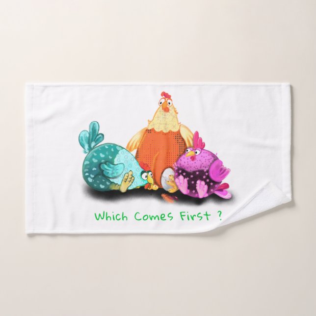 Funny Chicken Bath Towel - Custom Text (Hand Towel)