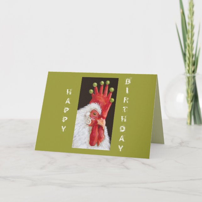 Funny chicken birthday card from all of us (Front)