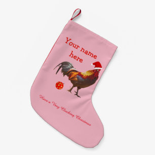 Funny Chicken Christmas Greeting Small Christmas Stocking