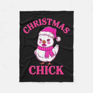 Funny Chicken Christmas Lights Farm Animal Cute Xm Fleece Blanket