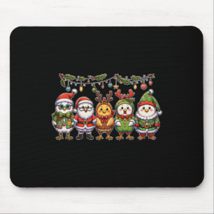 Funny Chicken Christmas Lights Farm Animal Cute Xm Mouse Pad
