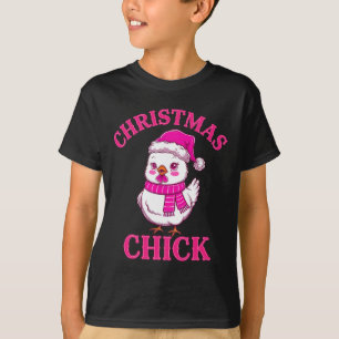 Funny Chicken Christmas Lights Farm Animal Cute Xm T-Shirt