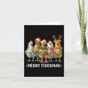 Funny Chicken Christmas Lights Farm Animal Xmas Ho Card