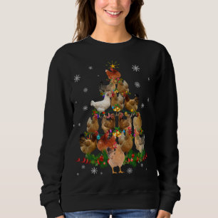 Funny Chicken Christmas Tree Pet Chicken Lover Chr Sweatshirt