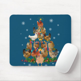 Funny Chicken Christmas Tree Pet Chicken Lover Mouse Pad