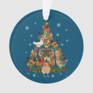 Funny Chicken Christmas Tree Pet Chicken Lover Ornament
